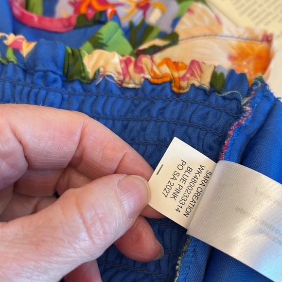 Lottie & Hollie 2 pc top/skirt set tropical print adj strap pull on Sz large NWT - Picture 14 of 14